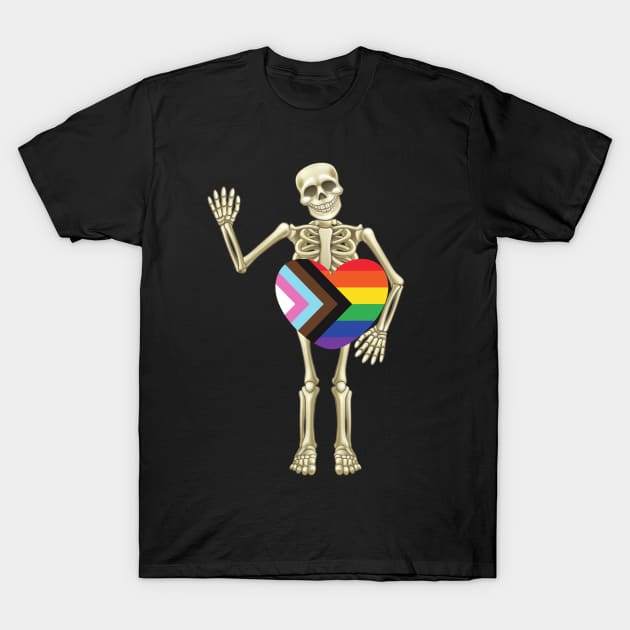 Diversity Pride Love Skeleton Heart T-Shirt by TheMavenMedium